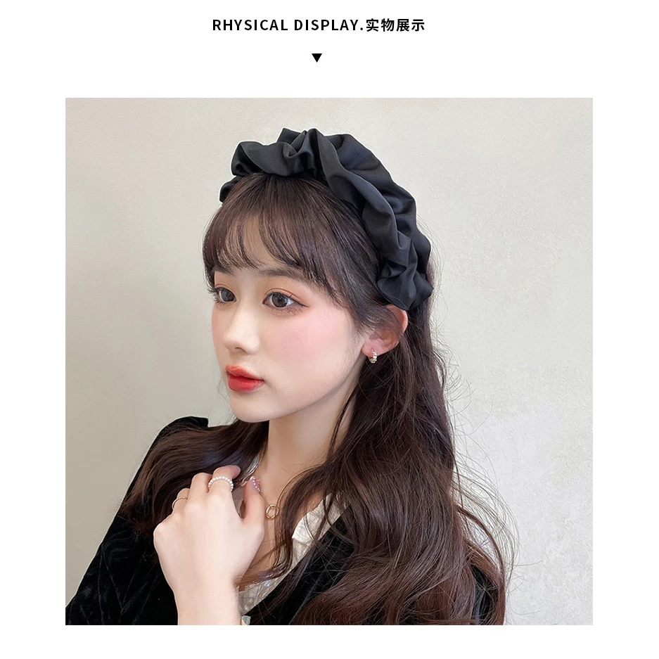 高级感发箍女高颅顶褶皱头箍复古法式网红压发年新款发卡头饰