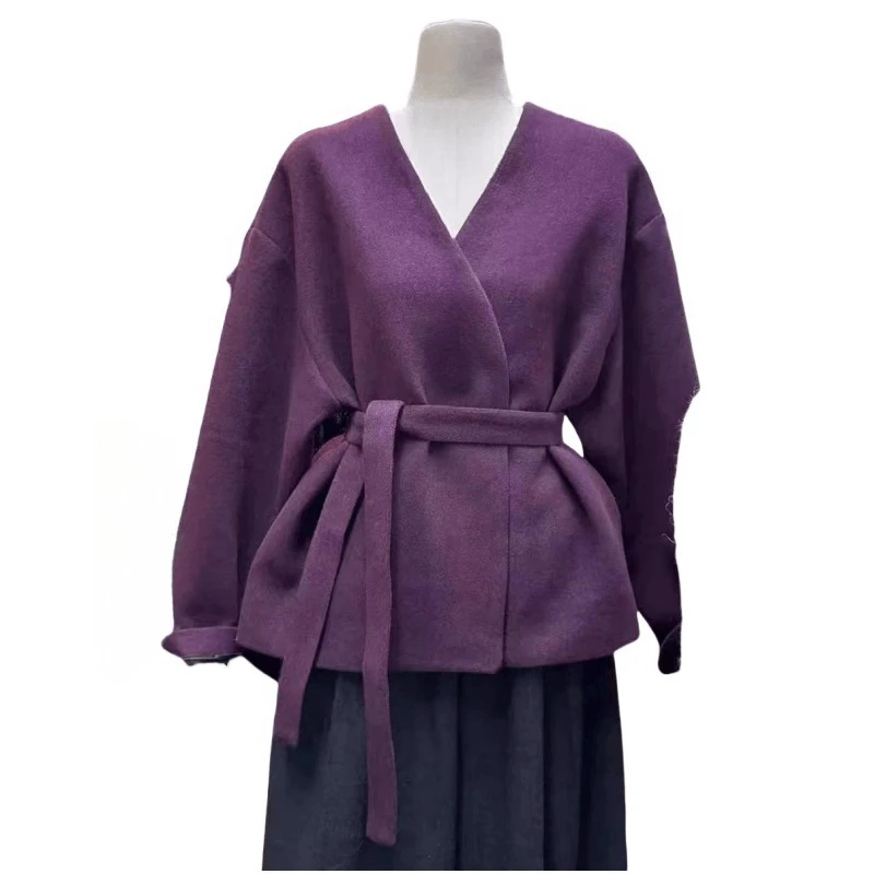 「主播推荐冬季新款」1177款系腰呢子小外套