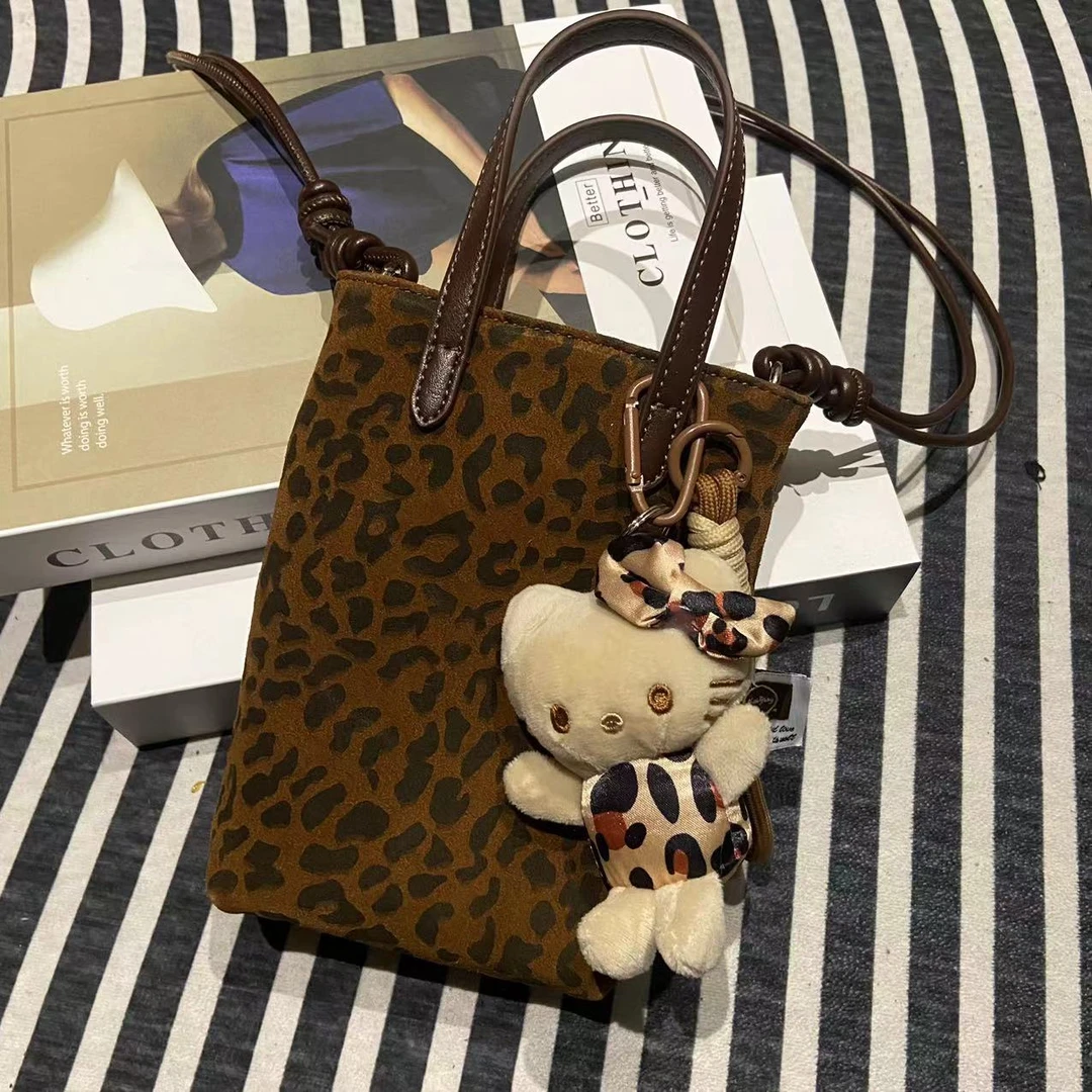 单肩斜跨时尚百搭休闲豹纹手机包