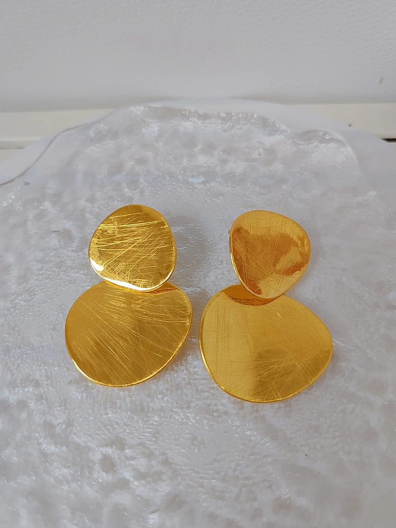 足金999薯片时尚耳钉