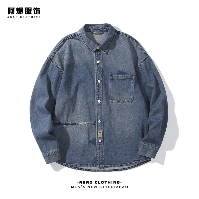 【阿爆服饰】秋冬款工装牛仔衬衣男宽松大码日系潮流休闲夹克外套