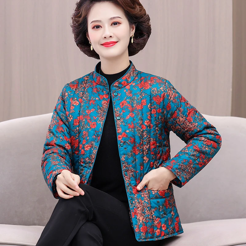 中老妈妈居家棉服短款轻薄外套奶奶冬装保暖内胆60岁老太太小棉袄
