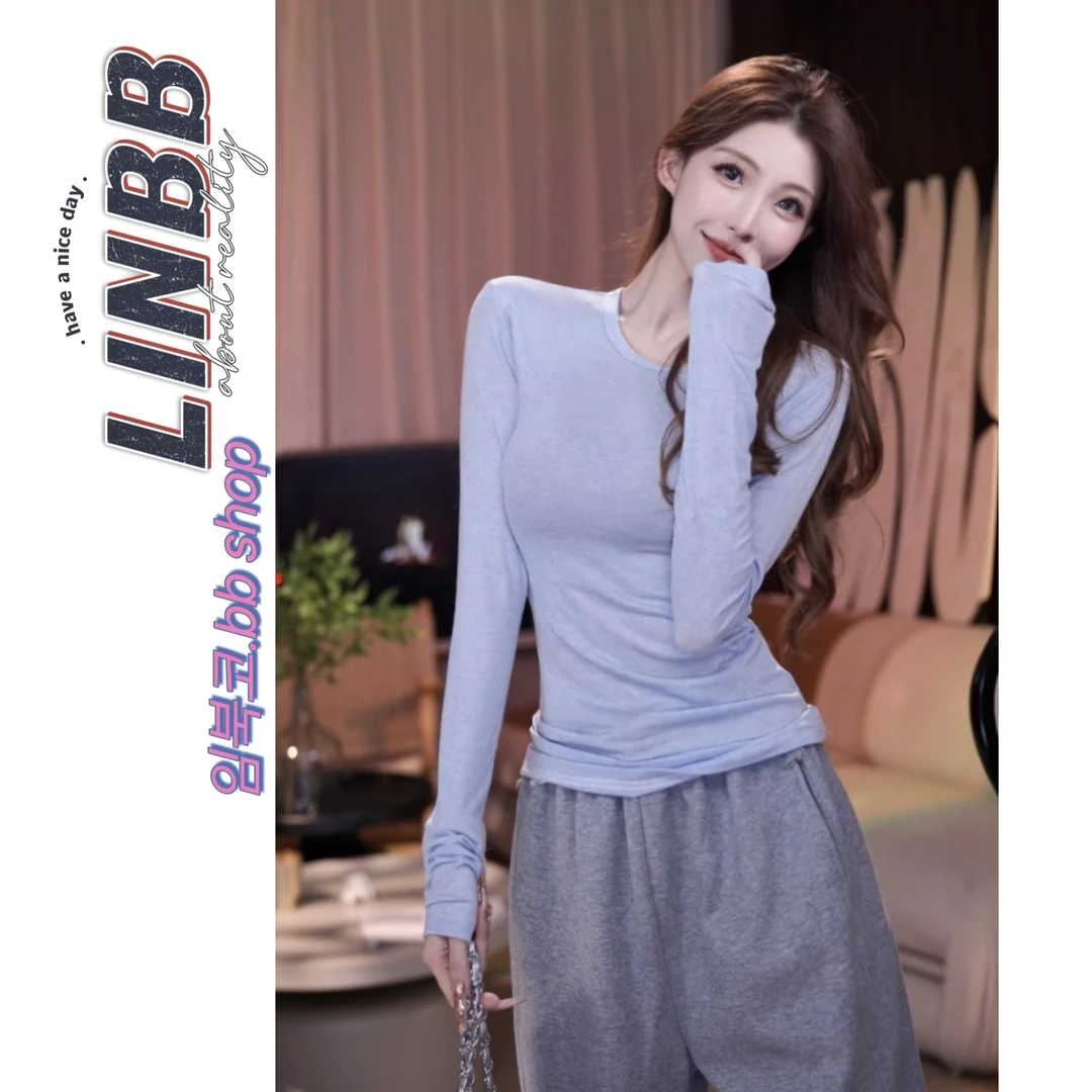 林北鼻-【线雕T】兰精天丝➕美利奴绵羊毛韩代彩色显瘦百搭长袖上衣