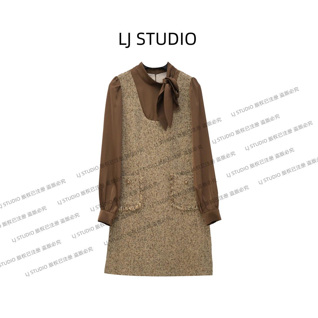 《丹姐专属》早秋小香连衣裙新款时尚女士长裙高定成衣LJ3W0224