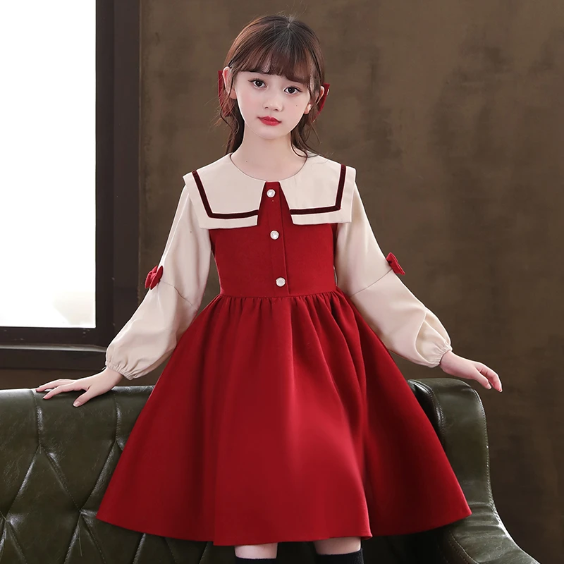 女童连衣裙温柔秋季2024新款时尚甜美女宝宝秋款儿童裙气质公主裙