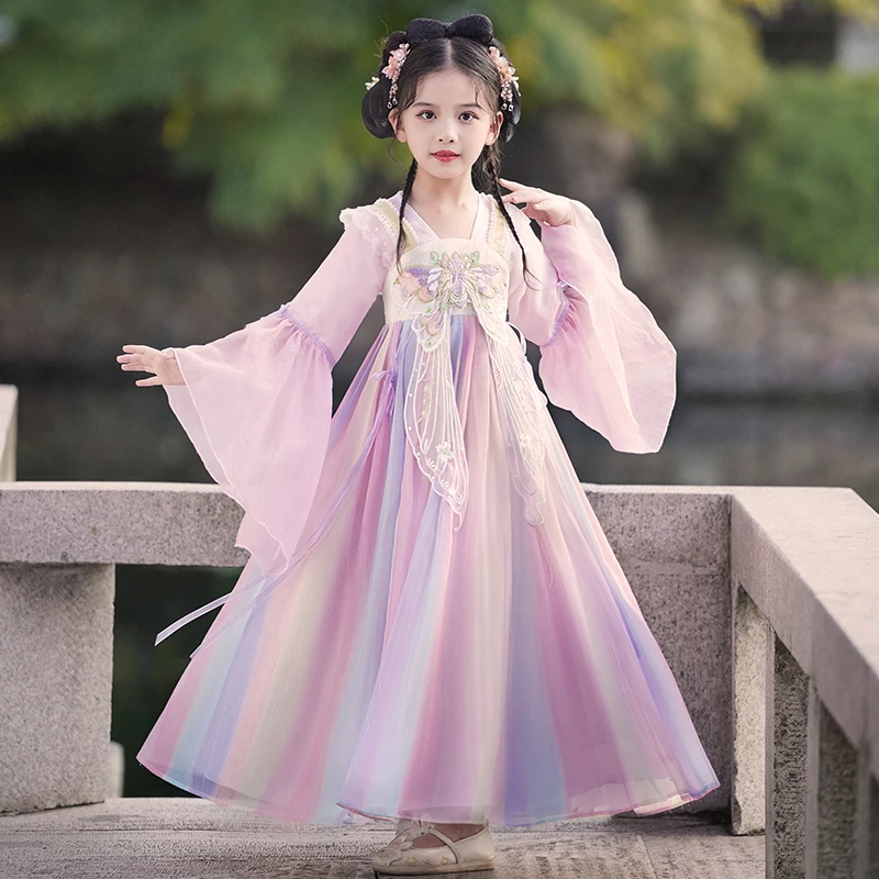 女童汉服公主裙女孩连衣裙夏装2025新款超仙雪纺汉服儿童古装襦裙