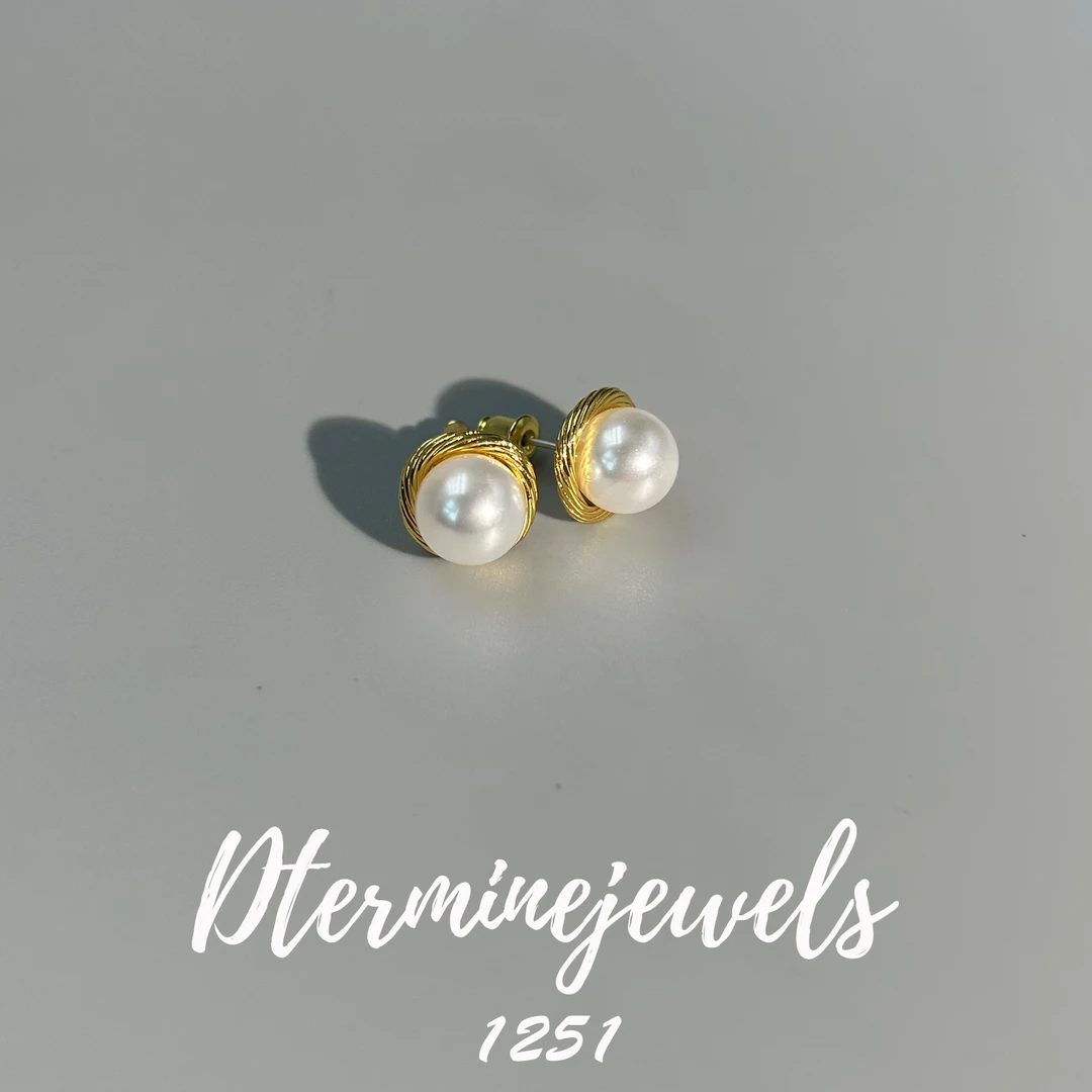 铜合金仿珍珠耳饰 气质简约白色设计师款耳饰-1251