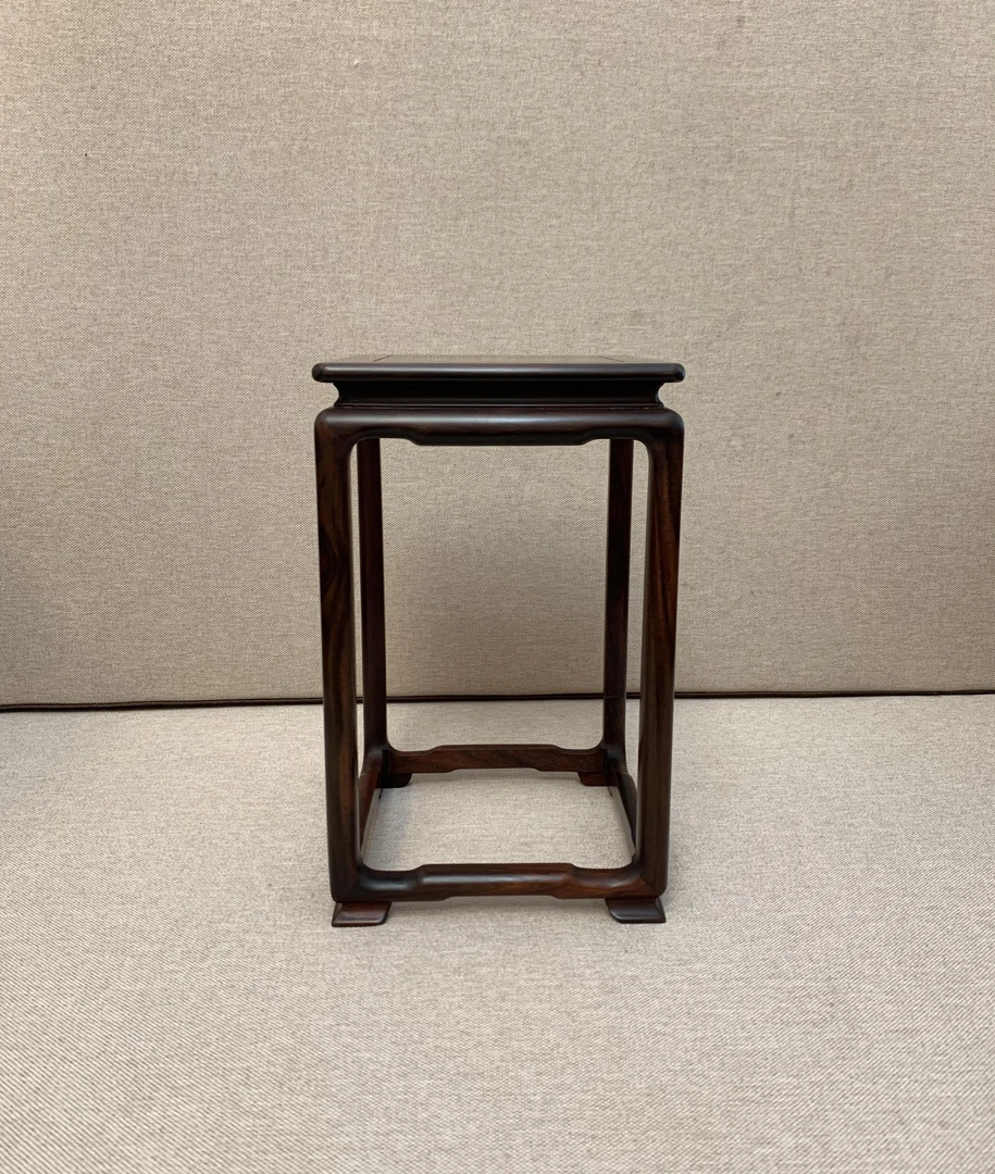大红酸枝榫卯结构 独板花几 花架   尺寸17×17×28