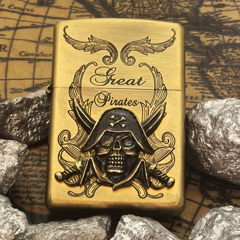 Zippo打火机海盗金色送礼收藏 日韩版 ZBT-3-157b