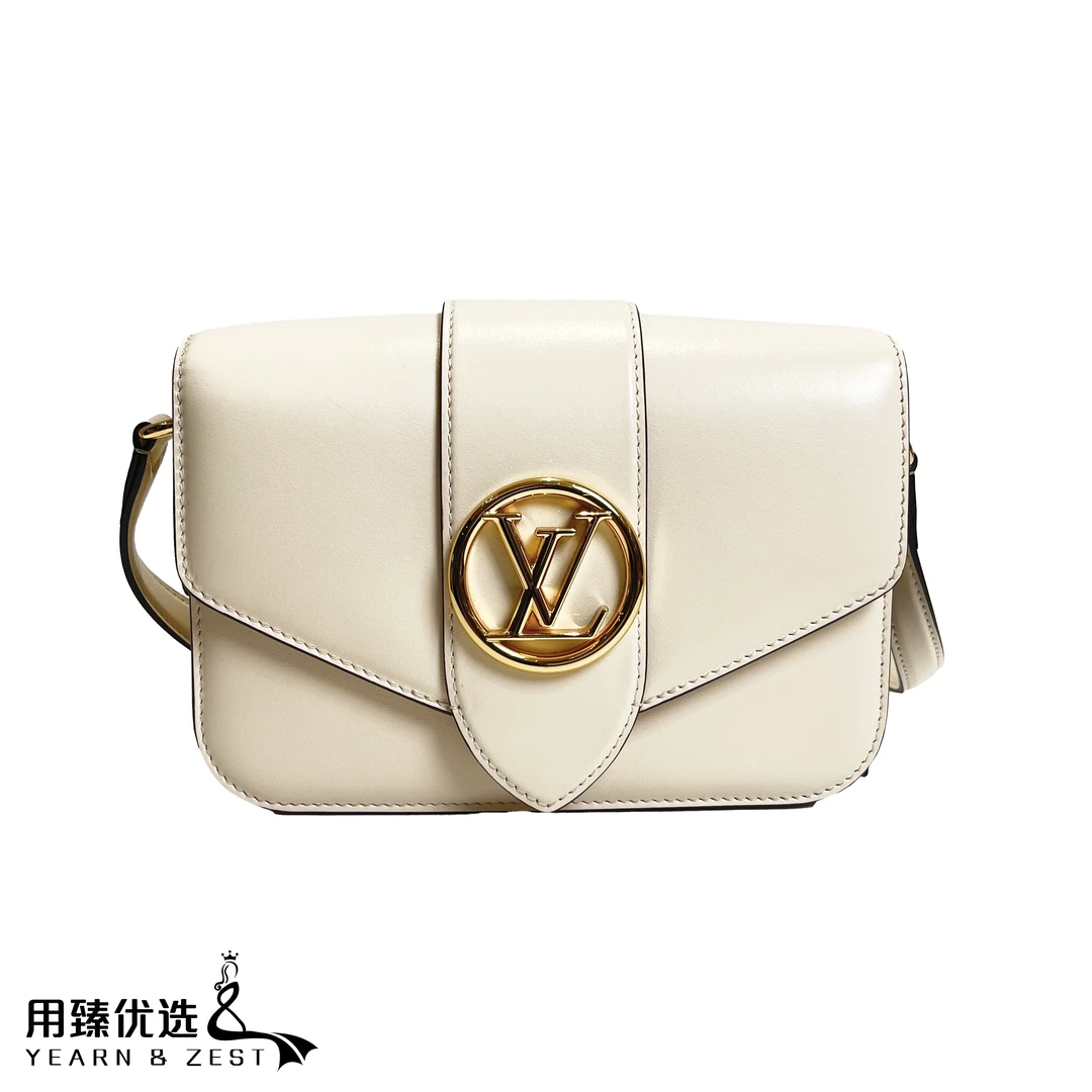 95新 LouisVuitton/路易威登 pont9奶白色单肩斜挎包/AE5333161