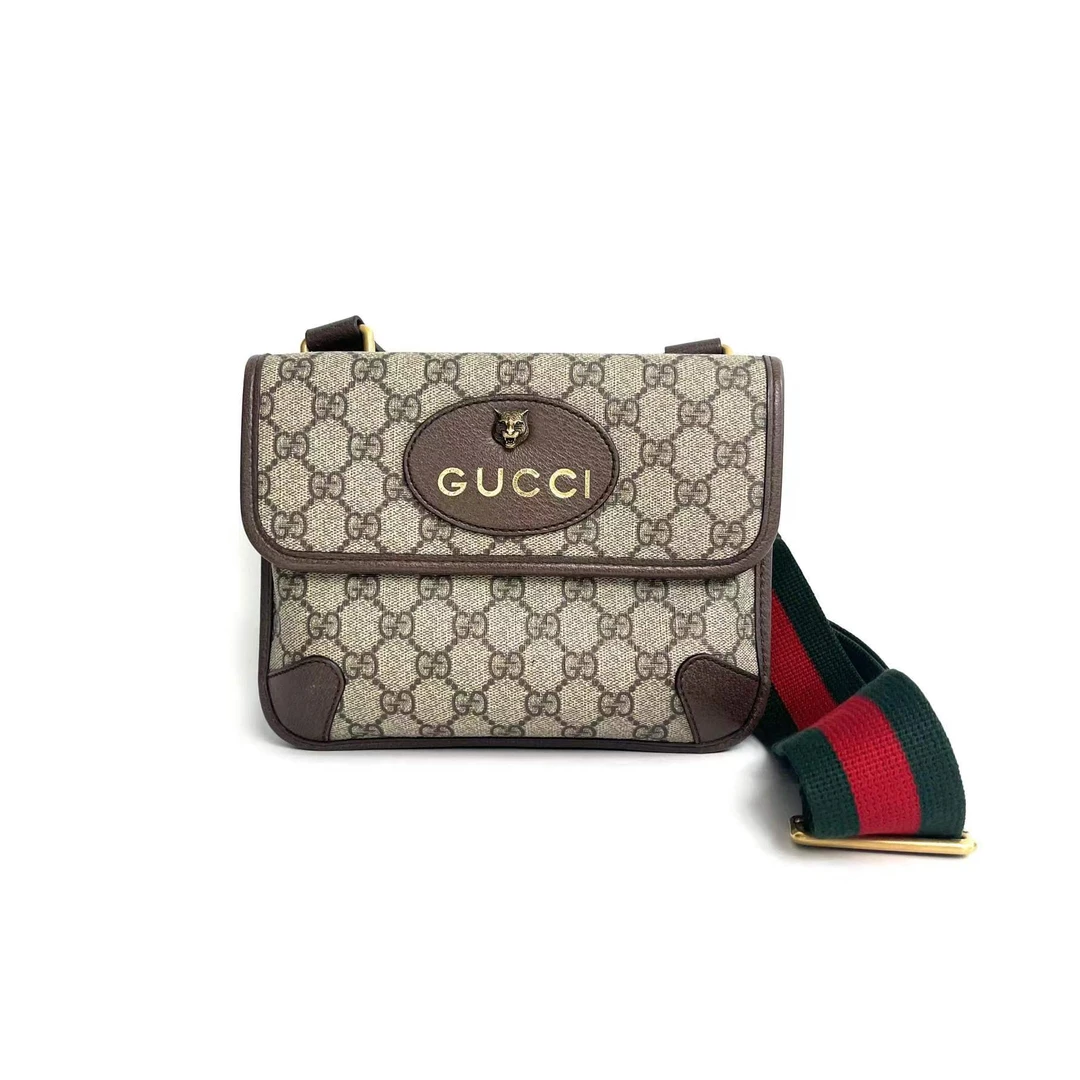 95新 GUCCI/古驰 古驰/经典老花双面虎头包/单肩/斜跨/AG7232380