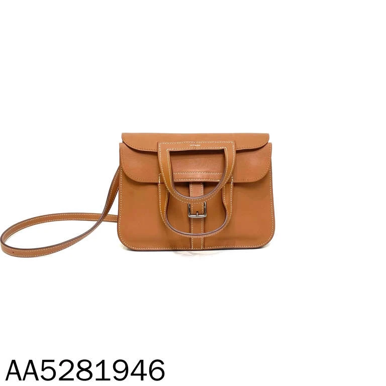 95新 Hermes/爱马仕 halzan mini金棕手提斜挎包/AA5281946
