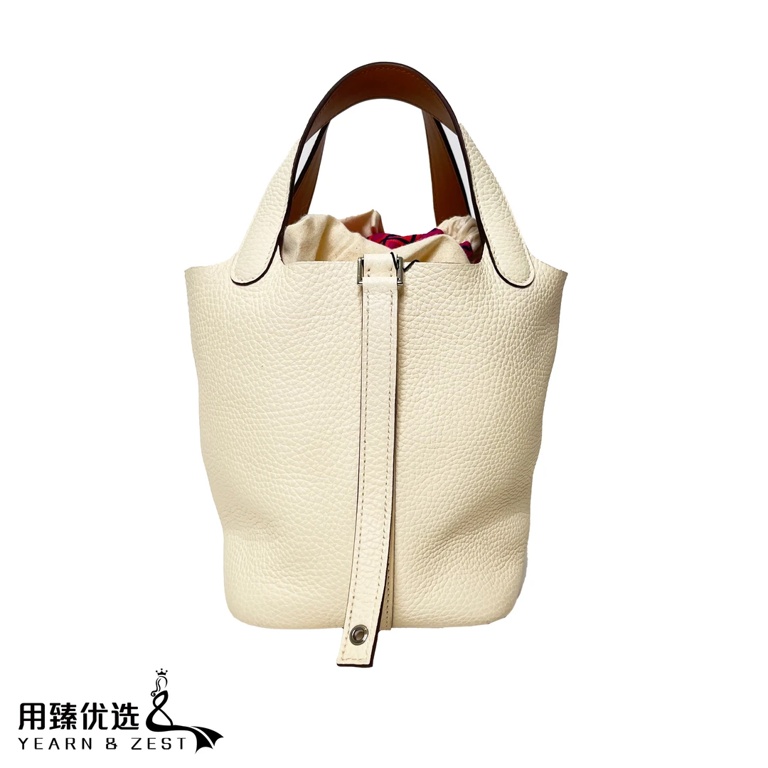 95新 Hermes/爱马仕 经典时尚奶昔白菜篮子手提包18/AD4014376
