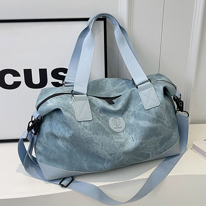 简约男女士网红轻便单肩包休闲短途手提旅行包大容量健身行李袋子