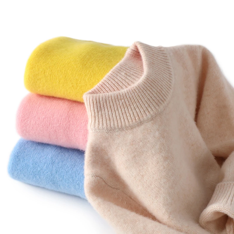 （崔万志优选）重磅加厚100%羊毛衫男女童半高领韩版毛衣儿童保暖