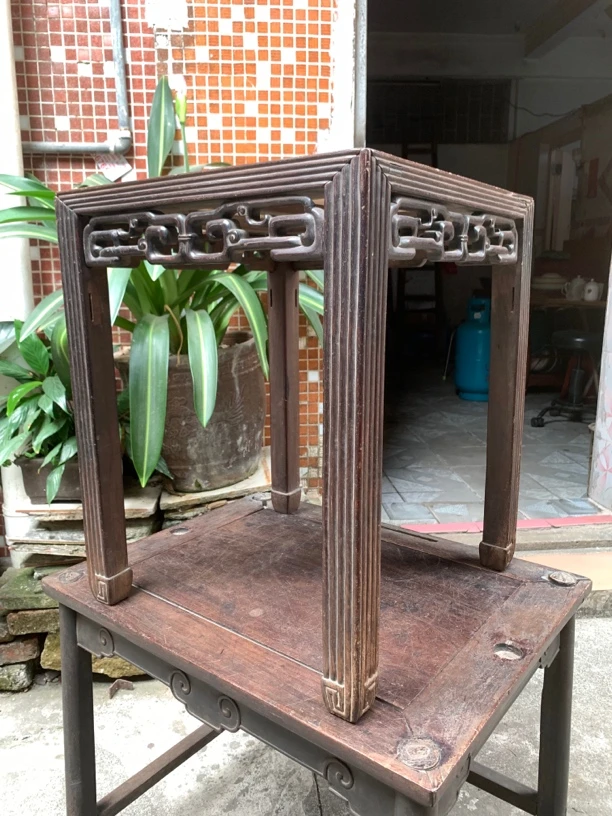 老红木方凳！香线拐子龙工！年份好