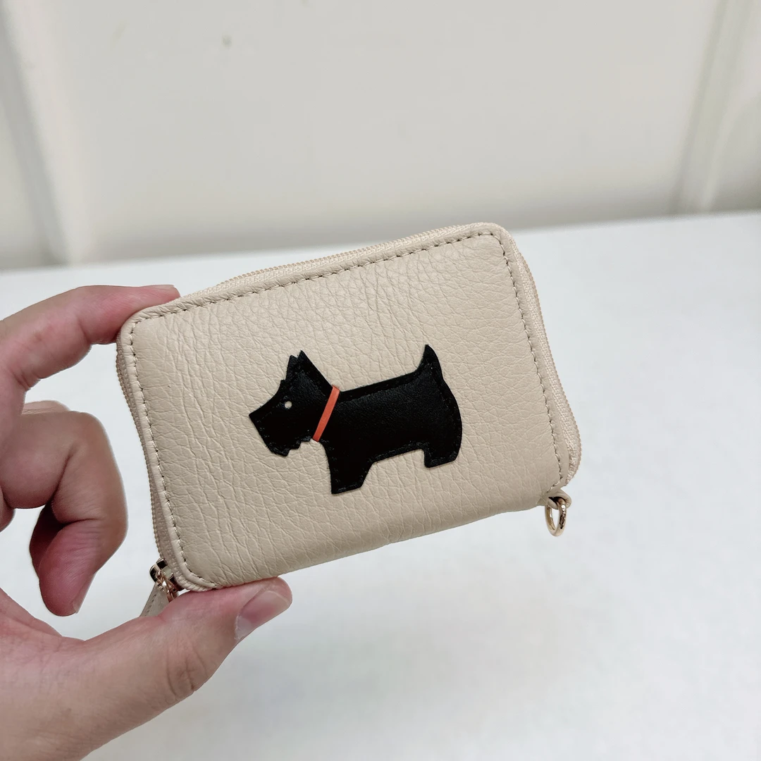 51769 浅卡其色牛皮小卡包收纳包零钱包，8x10cm