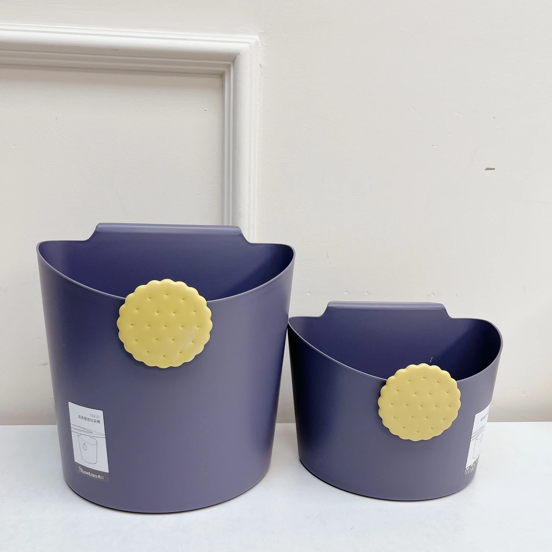 37563  米朴饼干系列，紫色大号+小号柜门床边挂式收纳桶