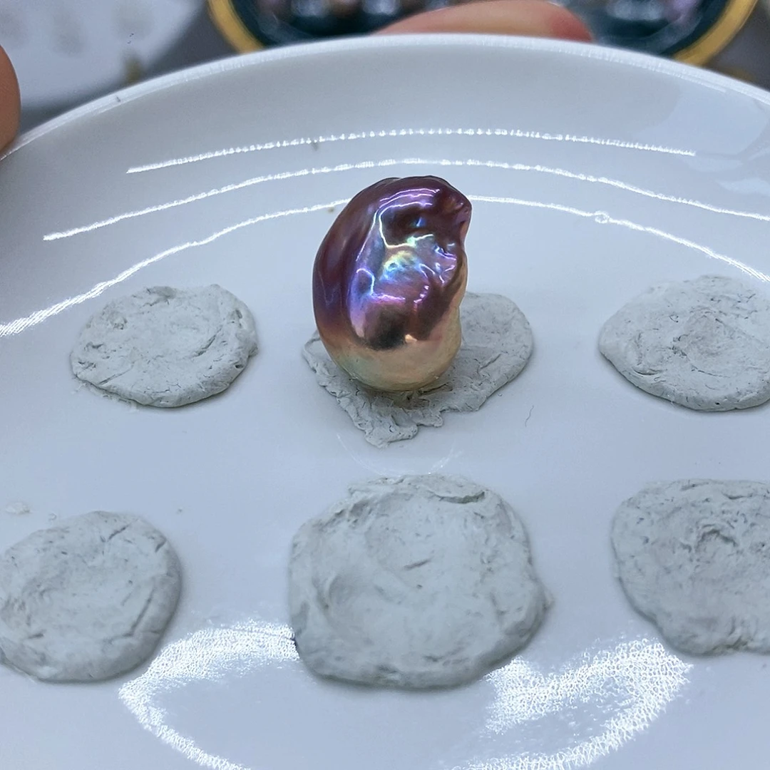 淡水珍珠吊坠(不含链)未镶嵌妖紫渐变小豆丁