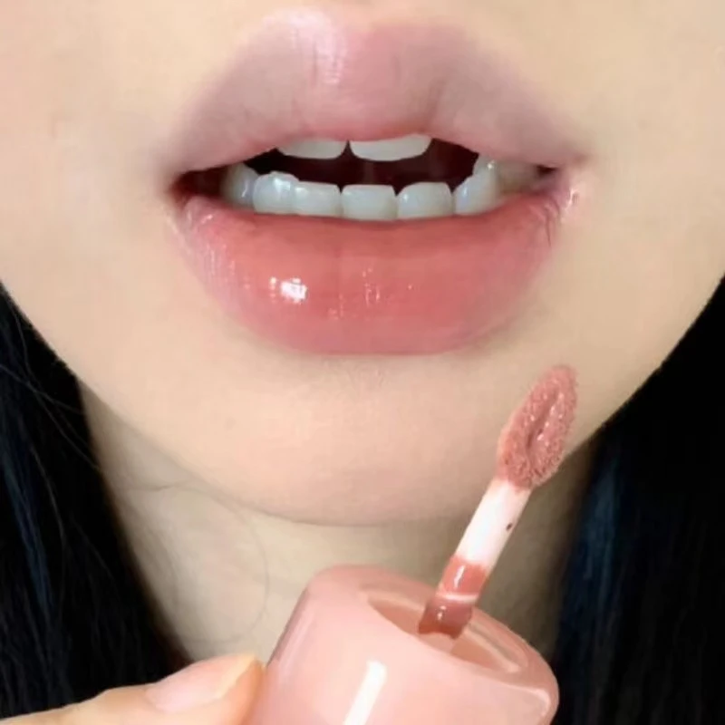 夏日大冰桶!裸色~ins半透冰粉唇釉镜面唇蜜口红唇彩保湿唇部精华