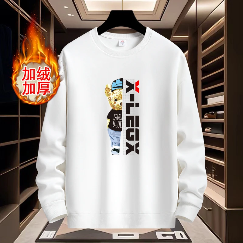 秋冬季长袖卫衣男士情侣大码宽松时尚青少年学生潮流加绒加厚保暖