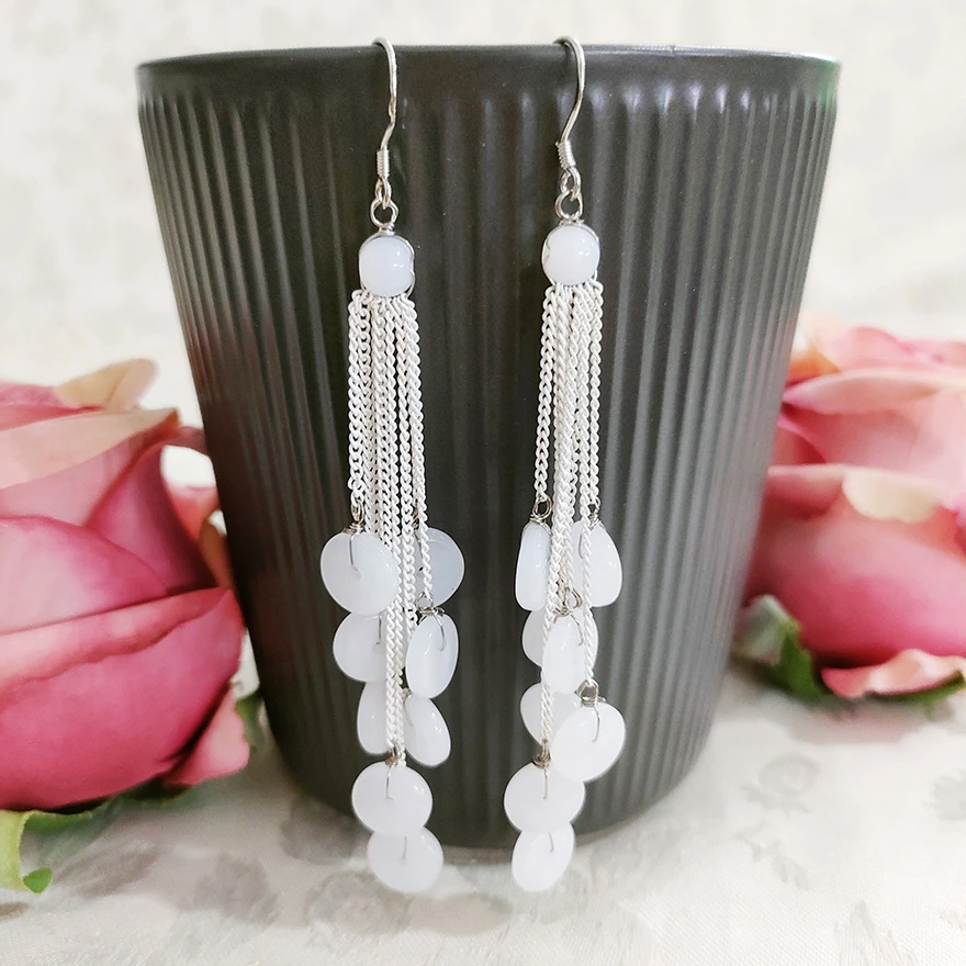 铜合金耳饰 民族风气质手工平安扣流苏耳环1847