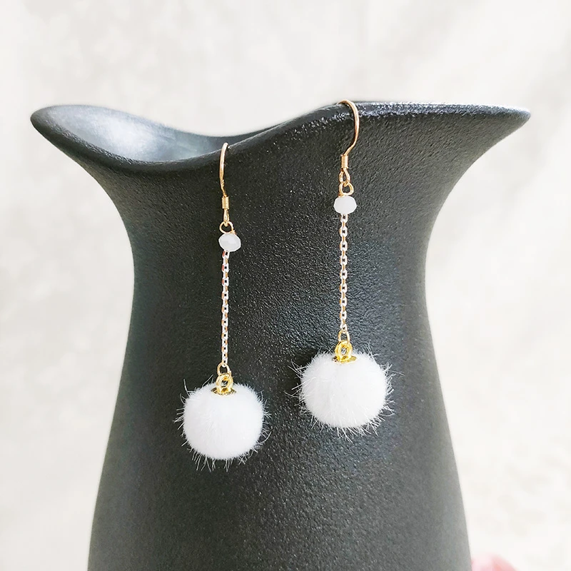 铜合金耳饰 气质百搭简约绒绒耳环3502