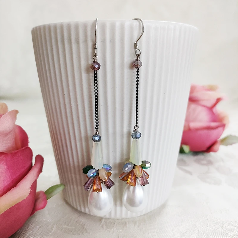 铜合金玻璃耳饰 民族风纯手工制作耳环11112