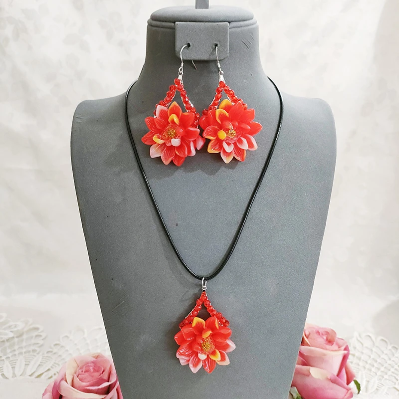 铜合金项链 民族风手工项链套装夸张耳坠饰品2448