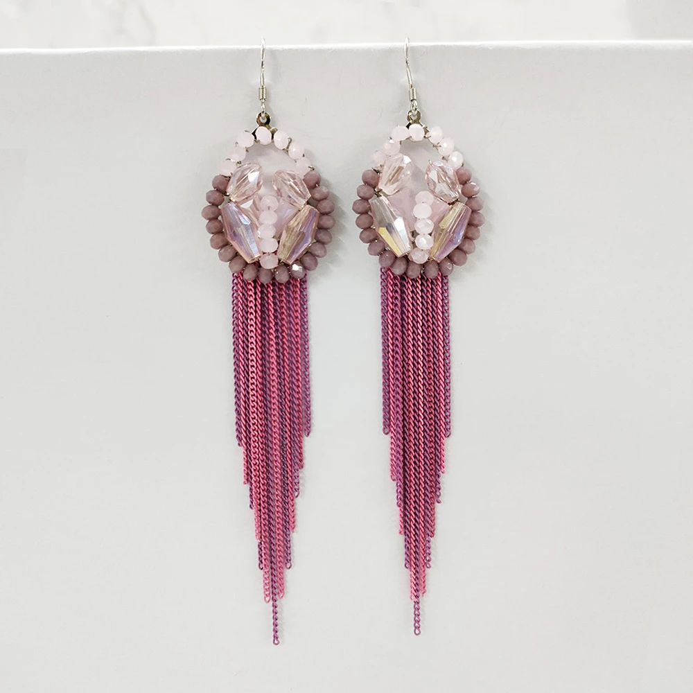 铜合金耳饰 民族风手工流苏耳环1461