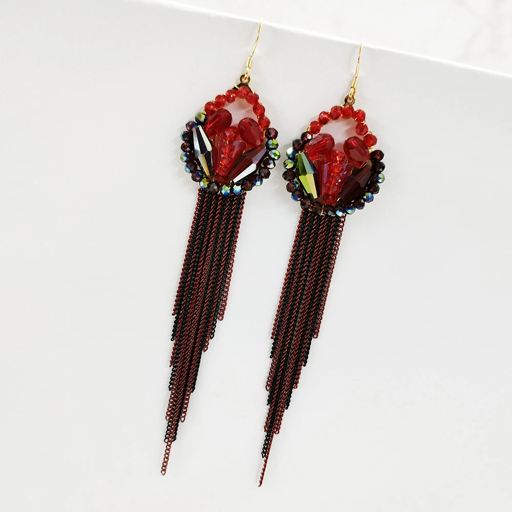 铜合金耳饰 民族风手工流苏耳环2015