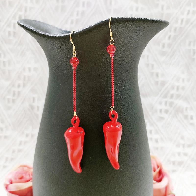 铜合金耳饰 民族风夸张气质手工辣椒耳坠耳环3362