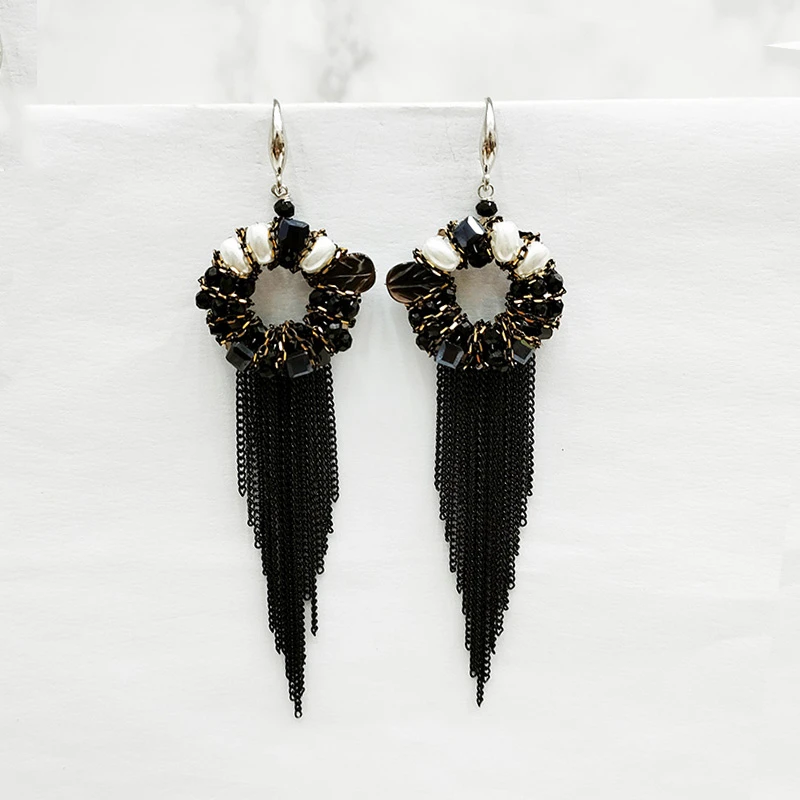 铜合金琉璃耳饰 民族风手工流苏耳环气质耳坠1340