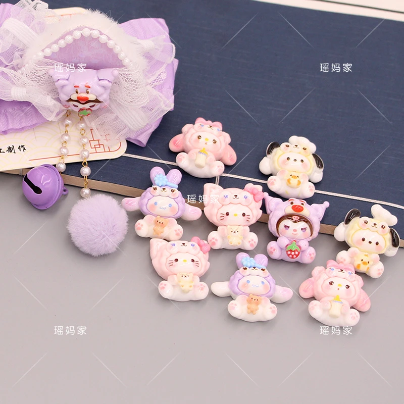 精致版卡通帽子三丽鸥树脂贴片手工diy对夹发夹配件