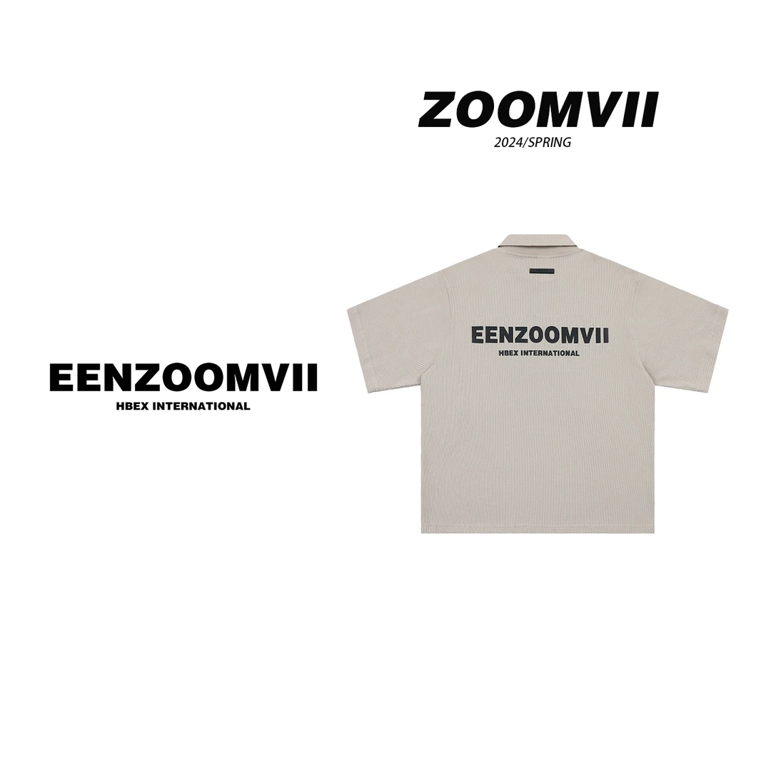 ZOOMVII春夏新品设计师小众华夫格POLO领男女潮牌T恤
