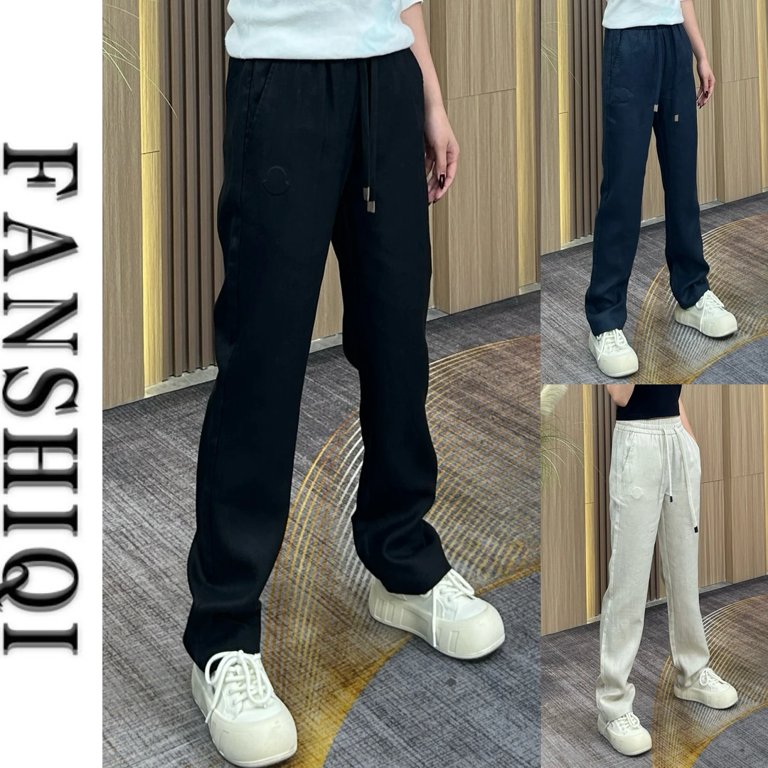 2024春夏亚麻面料男士透气老钱风休闲裤百搭时尚简约薄款裤6310