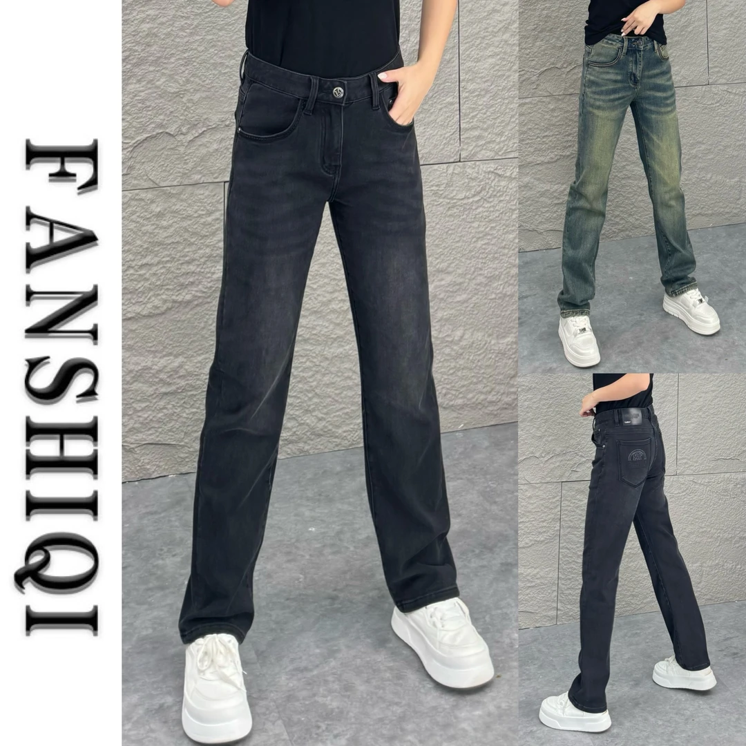 秋季新款高端男士复古弹力棉修身牛仔裤显瘦美式直筒牛仔裤3200