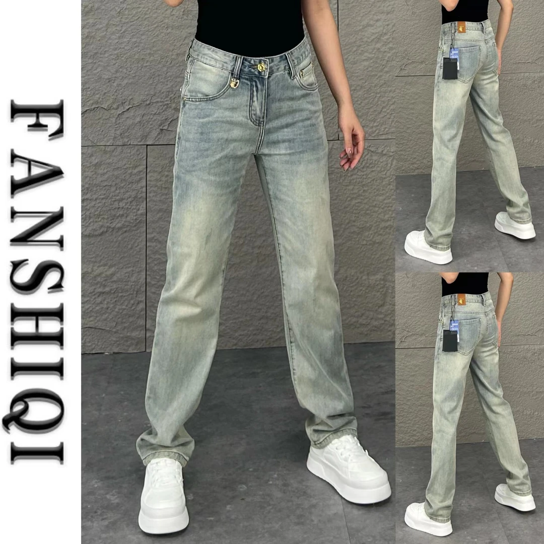 2024夏季男士薄款水洗浅蓝色直筒牛仔裤休闲百搭时尚牛仔裤3113