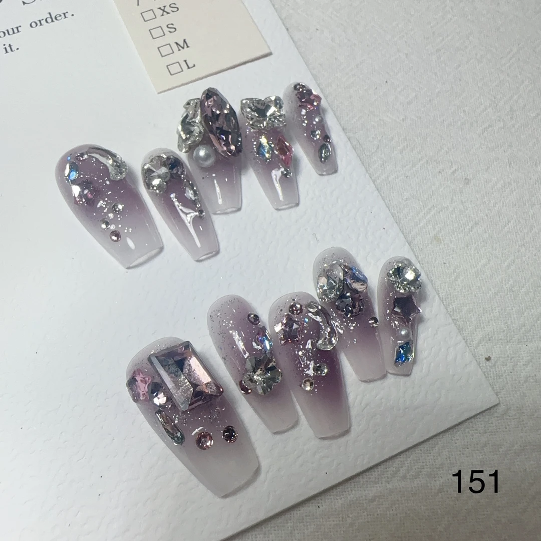 （A151紫月✨）MOLALA猫眼手工穿戴甲2.5T