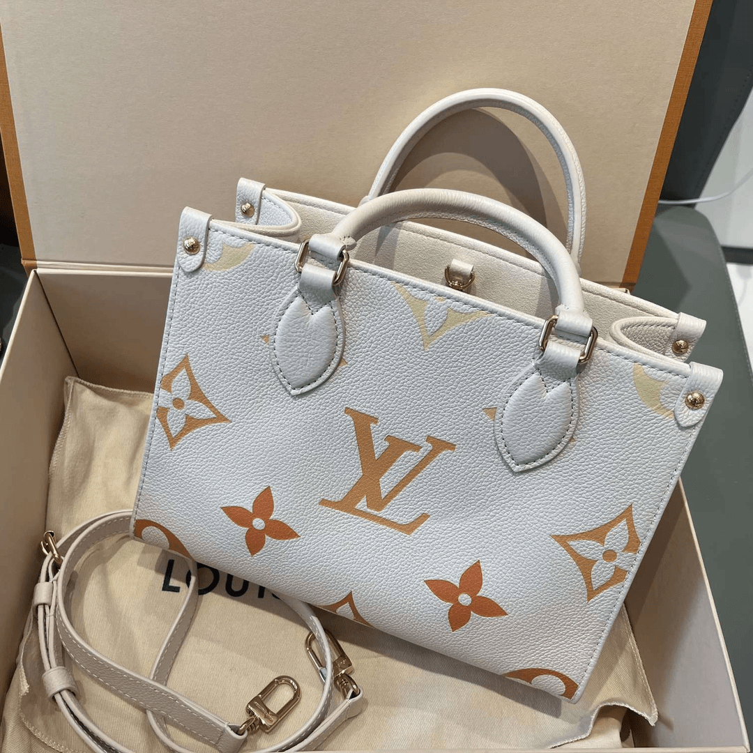 99新 LV LV onthego  白色新款渐变色  小号 全套
