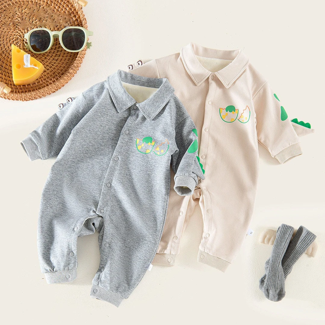 2024春季新款婴儿衣服纯棉封挡连体衣新生儿衣服时尚宝宝加绒款