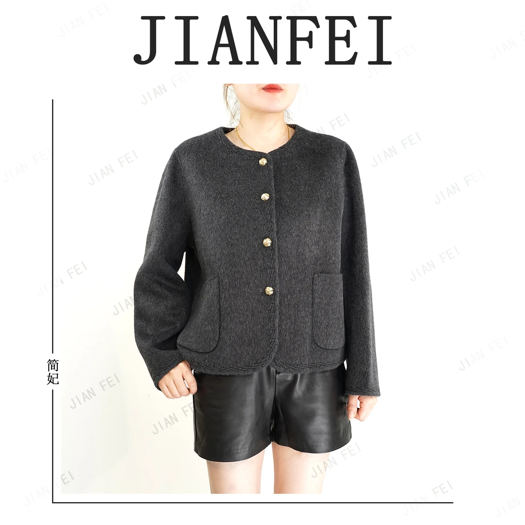 JIANFEI/简妃A24222 短款小香风修身时尚休闲女士羊毛外套