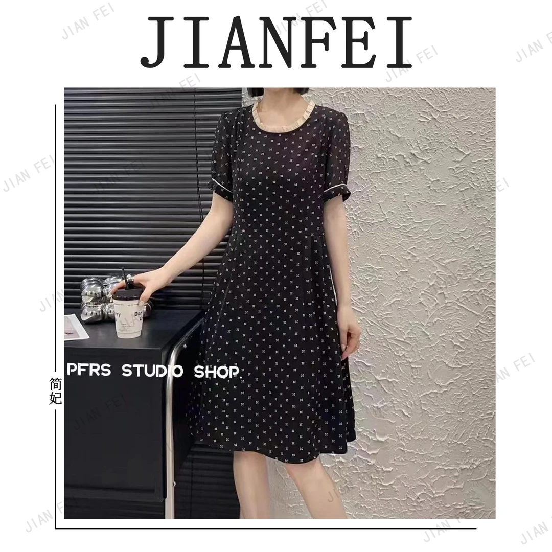 JIANFEI/简妃A422 女士连衣裙大码显瘦气质时尚圆点洋气休闲夏季