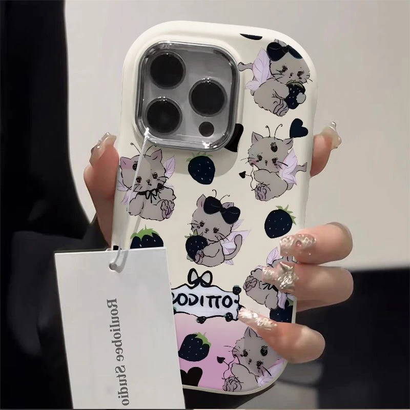 新款苹果iphone15软壳OPPO荣耀华为小米vivo奶油手机壳个性创意女