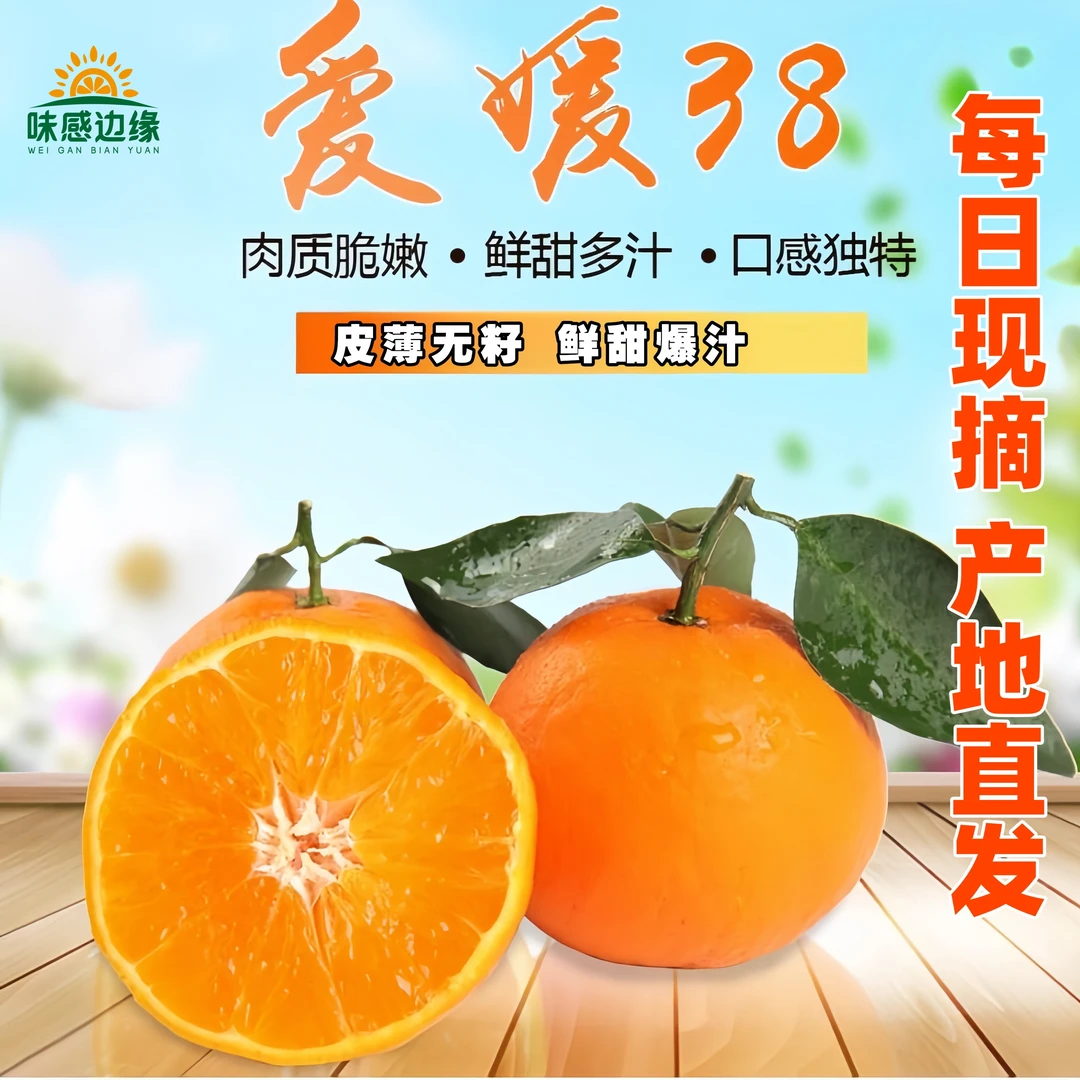 11月再见【顺丰包邮】纯甜四川爱媛果冻橙现摘带叶5/8斤坏果包赔