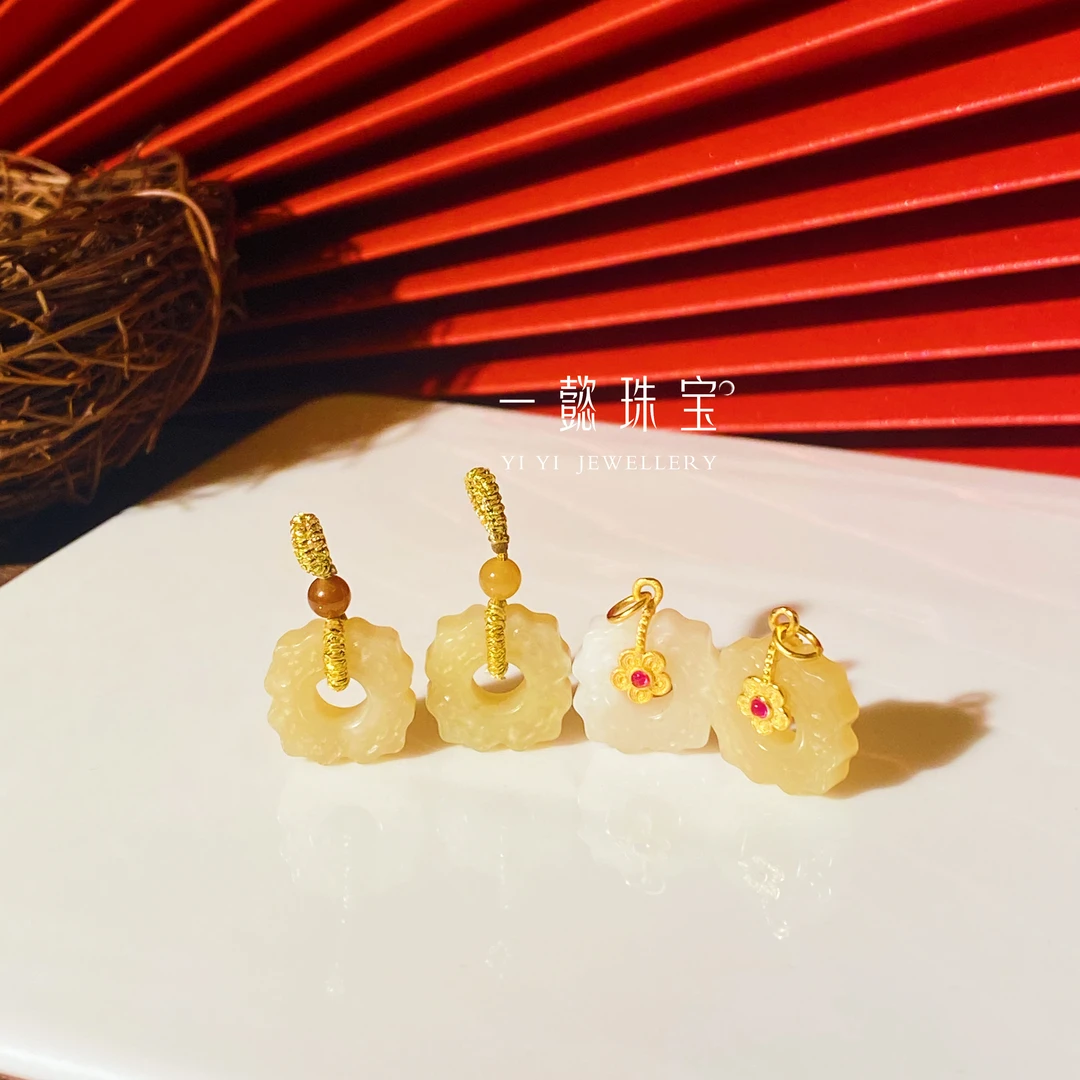 【一懿珠宝】S925银和田玉雕花吊坠【备注颜色】 多样性发货发其一