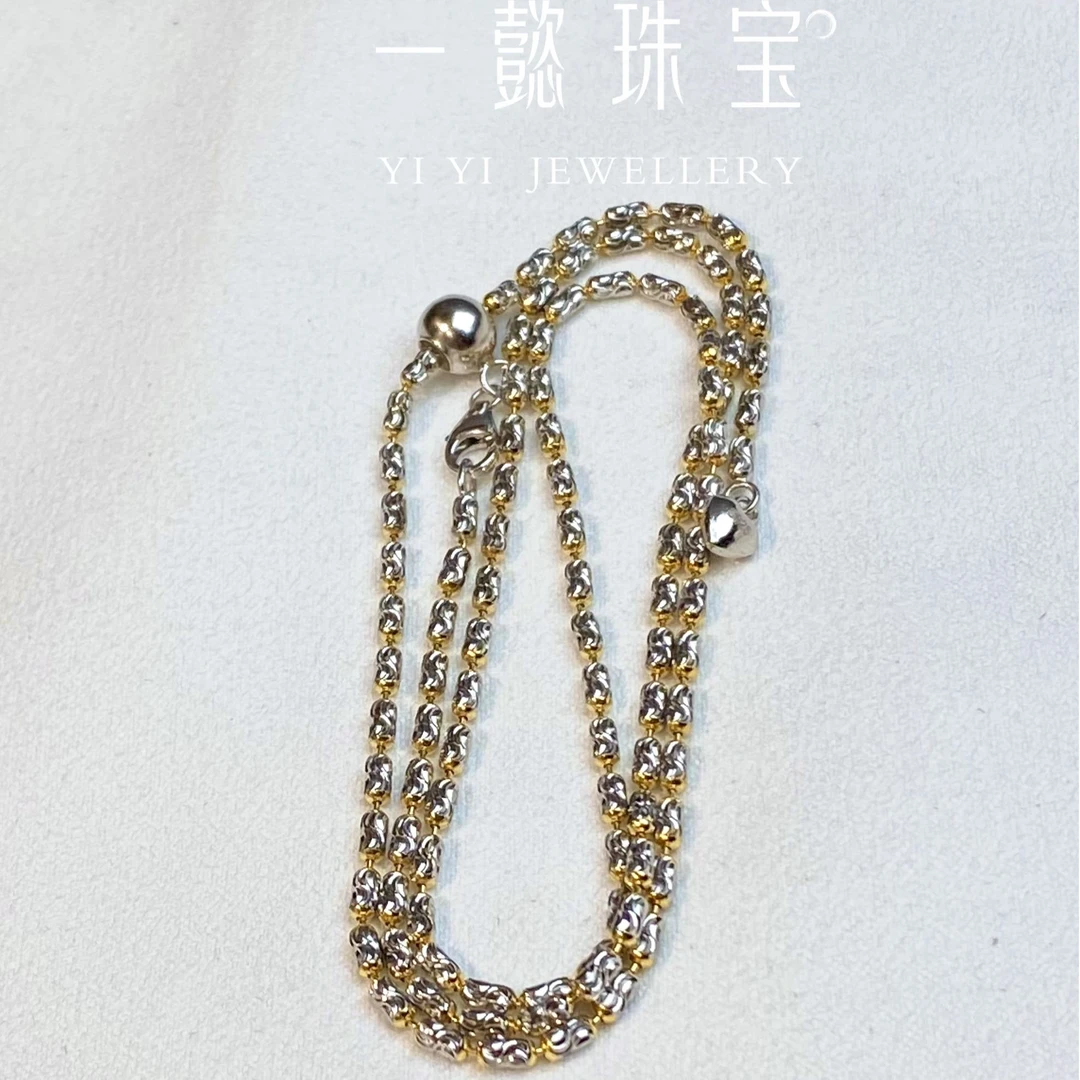 链子925银 【一懿珠宝】S925银链子 爆闪链精致爆闪s筒抽拉式可调节