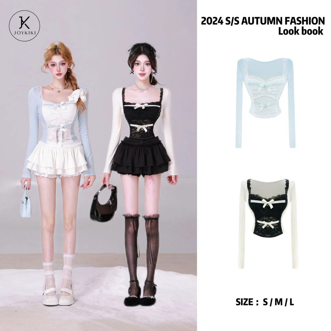 JOY KIKI金金【甜欲欧尼】秋冬百搭纯欲甜美设计感上衣 J25A006