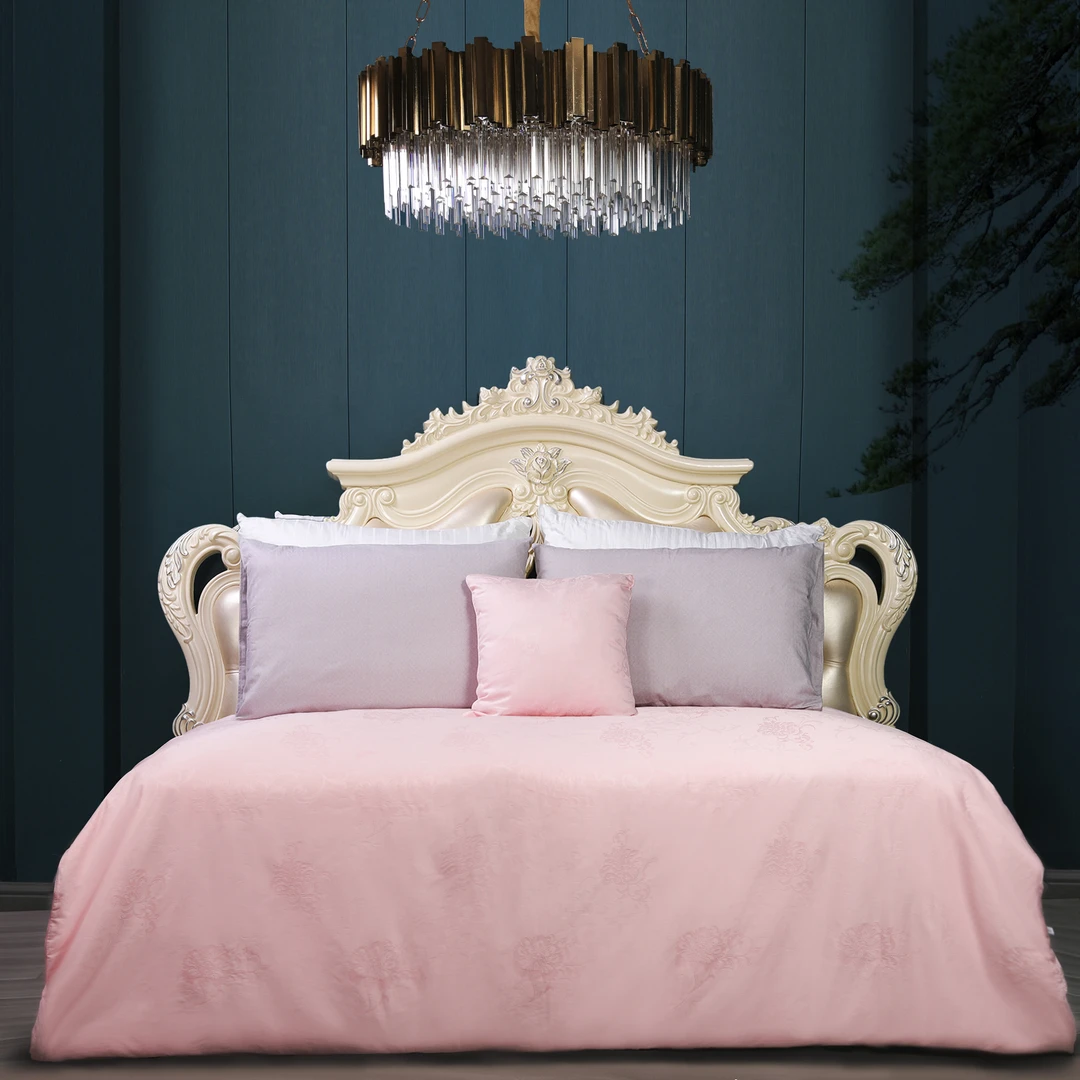 【美好时光】秋冬款天然手工珍贵冬被桑蚕丝被被子粉色刺绣绣花轻奢