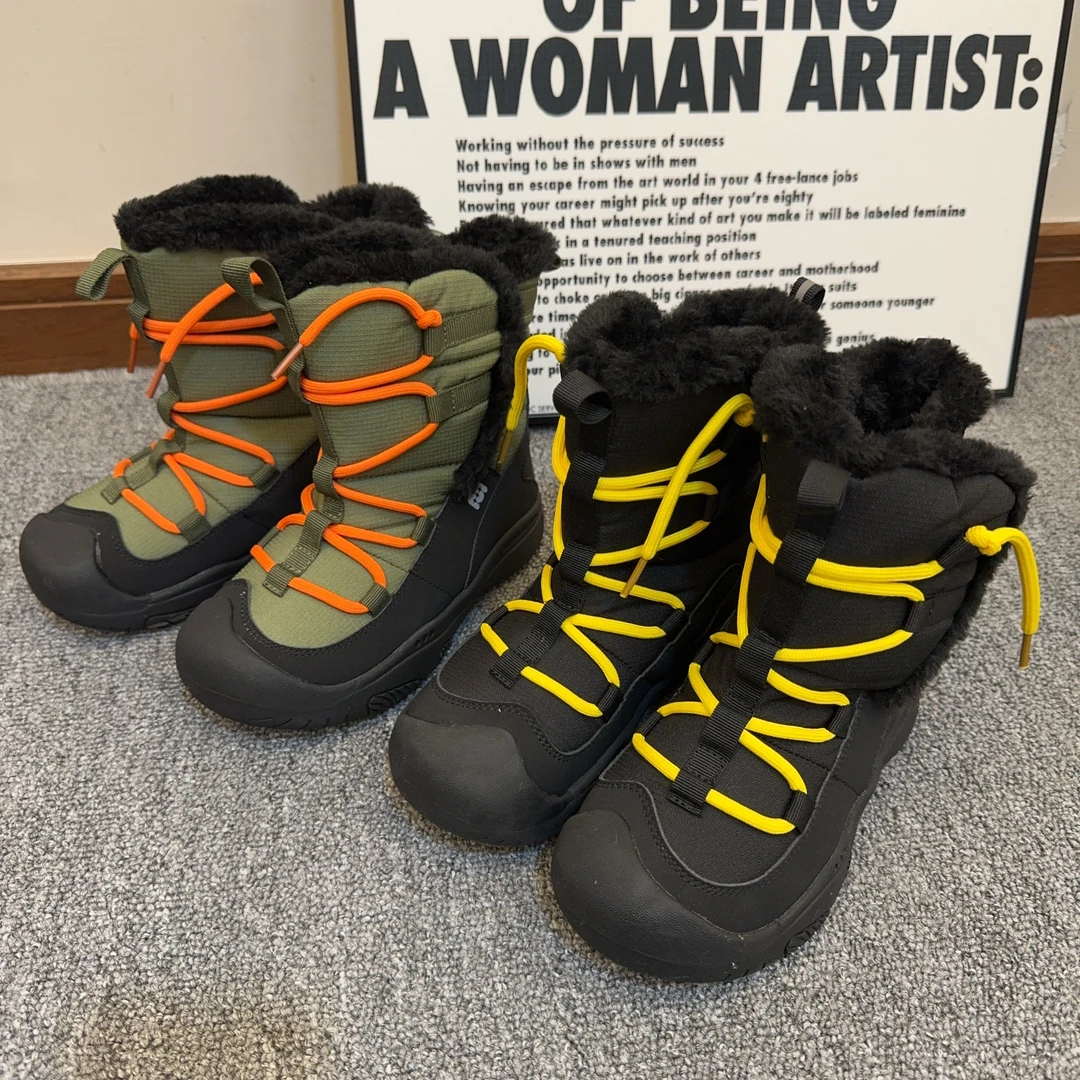 令佳潮牌 24儿童时尚冬款抗水防滑男女童高帮加厚保暖雪地靴0140